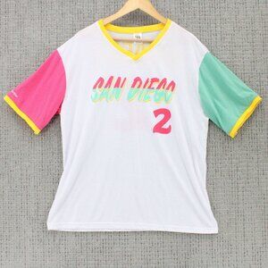 San Diego Padres Shirt Mens XL White Colorful Sleeves Short Sleeve Lightweight R